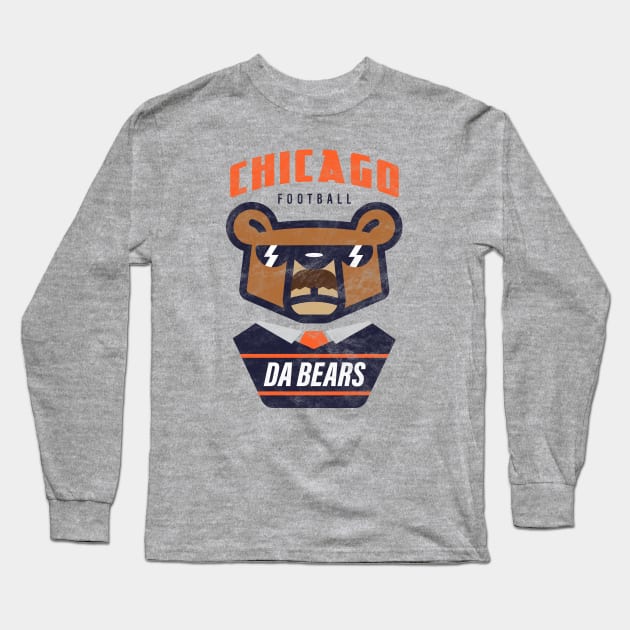 Chicago Football Legendary Coach Bear Long Sleeve T-Shirt by BooTeeQue